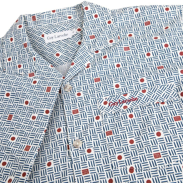 Guy Laroche ชุดนอนแขนสั้น ขายาว คอปก Cotton Print สัมผัสนุ่ม บางเบา สีครีม (JPP5971W4CR) 