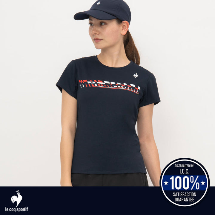 le coq sportif เสื้อเทนนิส กัน UV (UPF15) ผู้หญิง สีกรม (T-shirt, เสื้อยืด, เสื้อออกกำลังกาย,เทนนิส) ICCSHOPPING