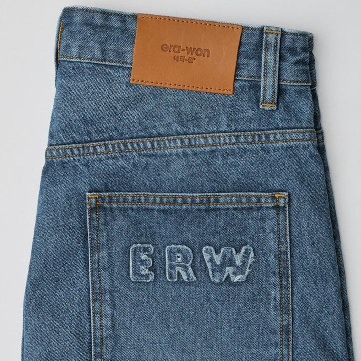 era-won กางเกงยีนส์ Baggy denim ERW collection สี ยีนส์ฟอกอ่อน - Street wash ICCSHOPPING