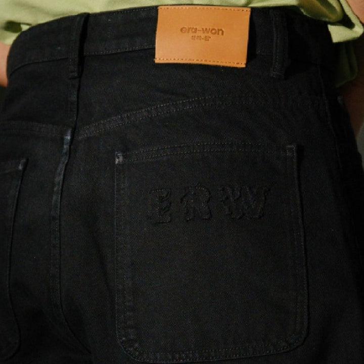 era-won กางเกงยีนส์ Baggy denim ERW collection สี ยีนส์ดำ - Black dog ICCSHOPPING
