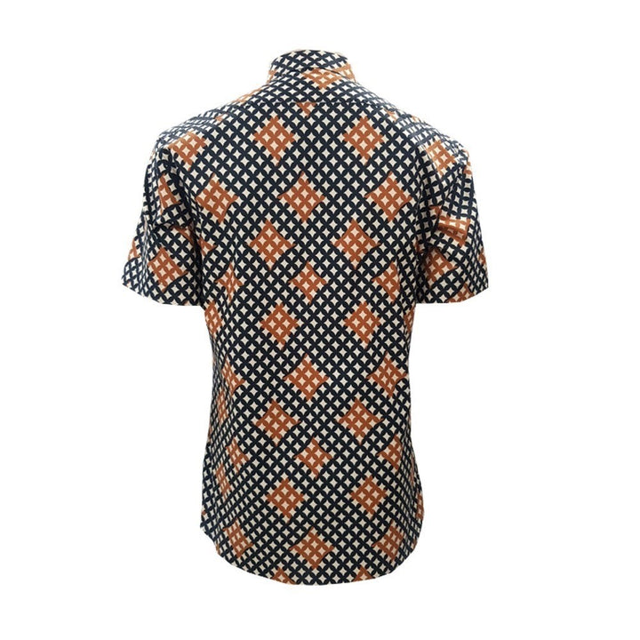 Guy Laroche เสื้อเชิ๊ตแขนสั้น BAC5300S4 ทรง SLIM FIT สีน้ำตาล 