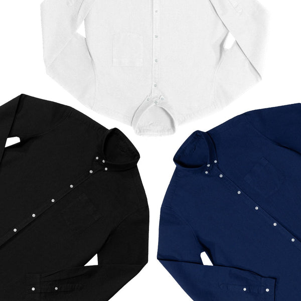 era-won เสื้อเชิ้ต ทรงปกติ Oxford Shirt แขนยาว คอปก 3 สี (ขาว ดำ กรม) ICCSHOPPING