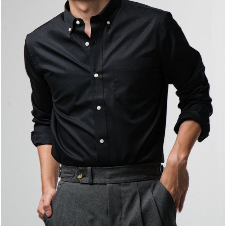 era-won เสื้อเชิ้ต ทรงปกติ Ultrafine Dresshirt แขนยาว สี Double Black (ป้ายใหม่) ICCSHOPPING
