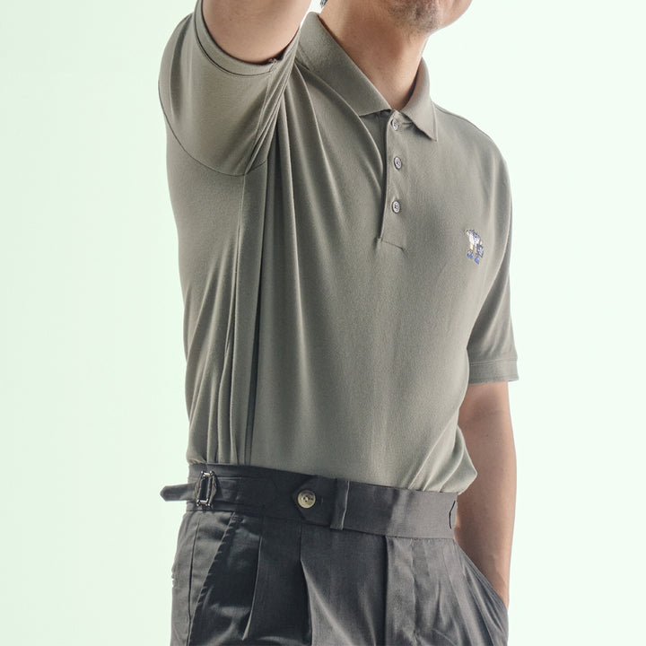 era-won เสื้อโปโลแขนสั้น ทรงสลิม Polo collection “ART TOY" สี Light Grey 
