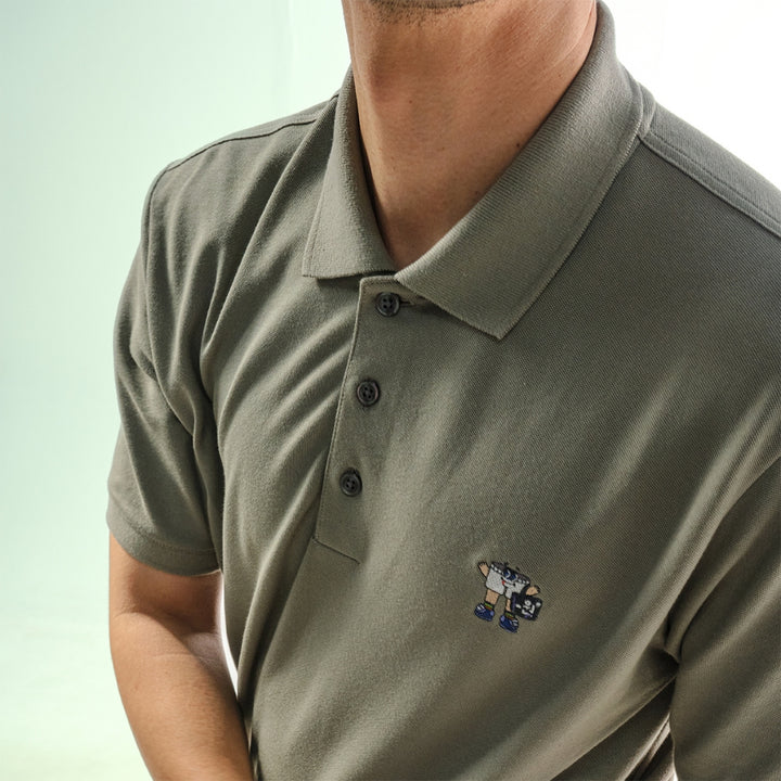era-won เสื้อโปโลแขนสั้น ทรงสลิม Polo collection “ART TOY" สี Light Grey 