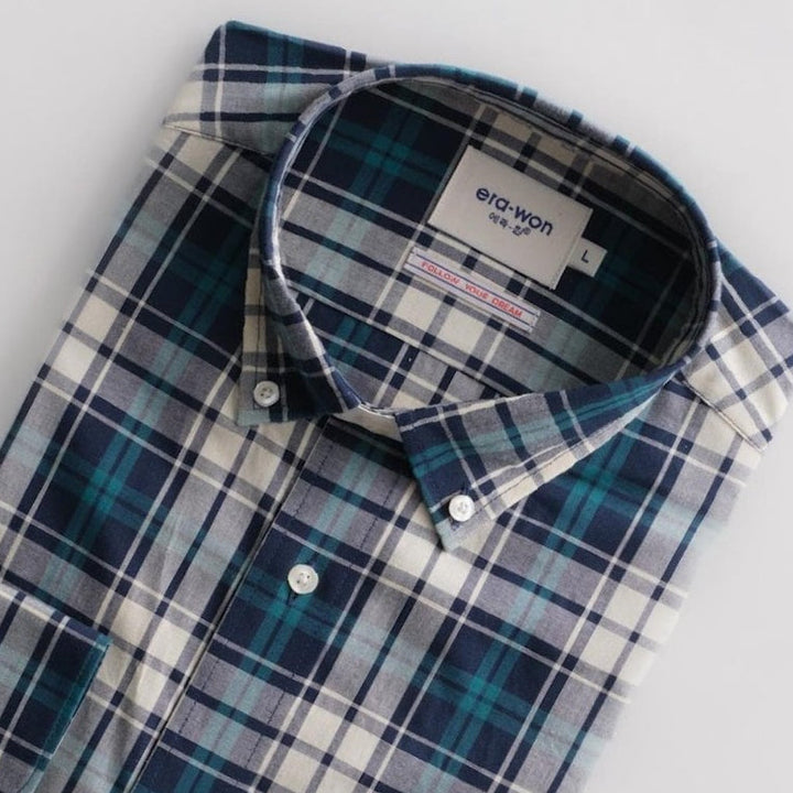 era-won Premium Quality เสื้อเชิ้ต คอปก Dress shirt Regular Shirt แขนยาว สี Sky Dumbo ICCSHOPPING
