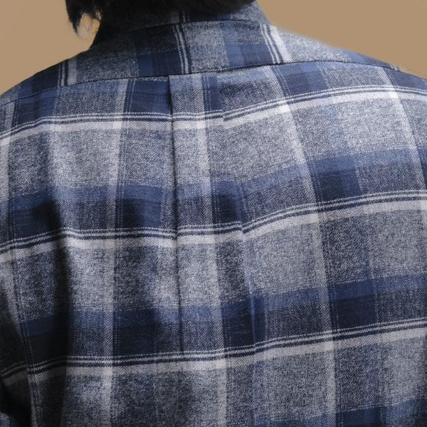 era-won Premium Quality เสื้อเชิ้ต คอปก Dress shirt Regular Shirt แขนยาว สี Blue Wifi 