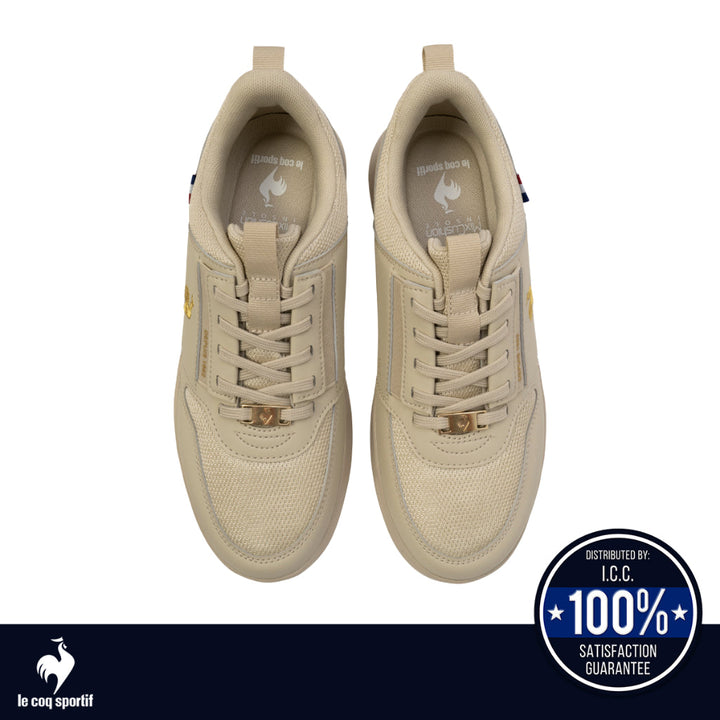 le coq sportif รองเท้าผู้หญิง รุ่น  LCS MARNE สีเบจ (รองเท้าผ้าใบ, แฟชั่น, ผูกเชือก, ผ้าใบผู้หญิง) ICCSHOPPING