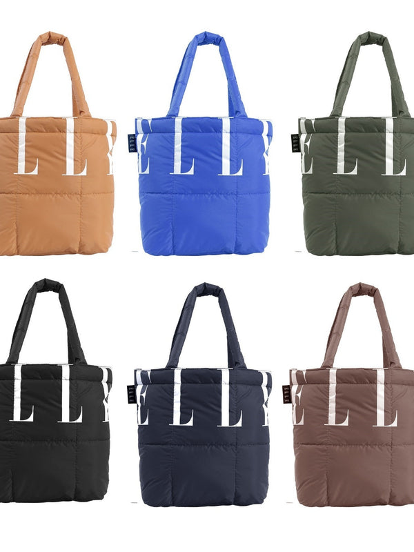 ELLE  กระเป๋าผ้า Puffy Bag Marshmallow Collection ใบเล็ก  สกรีนโลโก้ ELLE  มี 8 สี รุ่น H8H012 ICCSHOPPING