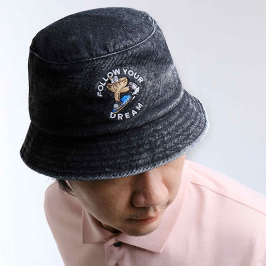 era-won หมวกบัคเก็ต ผ้าลูกฟูก ART TOY 100% COTTON สี ยีนส์ดำฟอก era-won