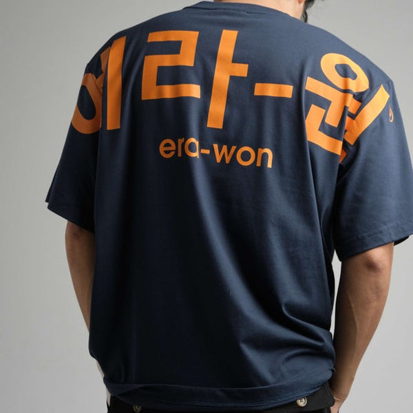 era-won เสื้อ T-Shirt Oversize Screen สี กรมสกรีนส้ม era-won
