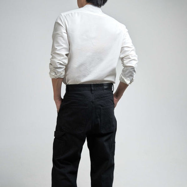 era-won เสื้อเชิ้ต ทรงปกติ Oxford Shirt แขนยาว คอจีน สี White ICCSHOPPING