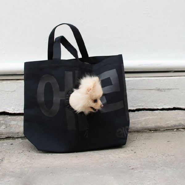 era-won กระเป๋าผ้า Jumbo tote dog (limited edition) KOREA BAG สี Black Dog Black era-won