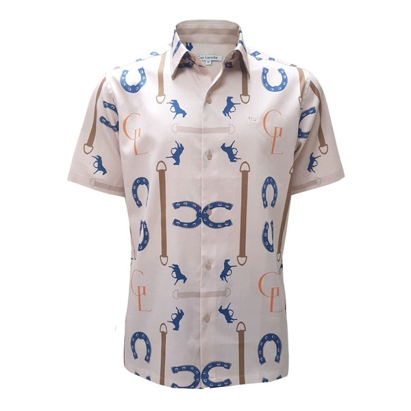 Guy Laroche เสื้อเชิ๊ตแขนสั้น ผ้า Cotton สวมใส่สบาย ระบายอากาศได้ดี สีขาว 