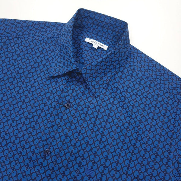 Guy Laroche เสื้อเชิ๊ตแขนสั้น BAC5300S4 ทรง SLIM FIT สีกรมท่า 