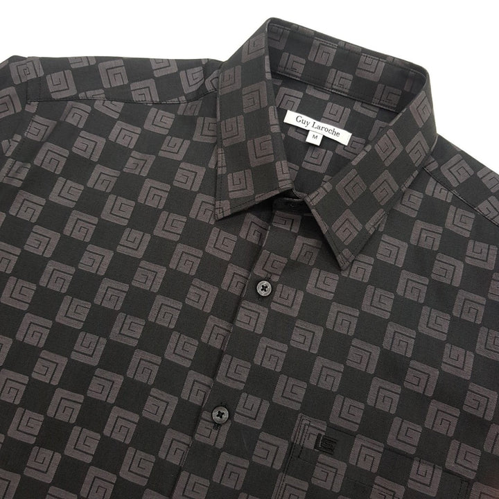 Guy Laroche เสื้อเชิ๊ตแขนสั้น ผ้าพิมพ์ลาย 100% Cotton สวมใส่สบาย 