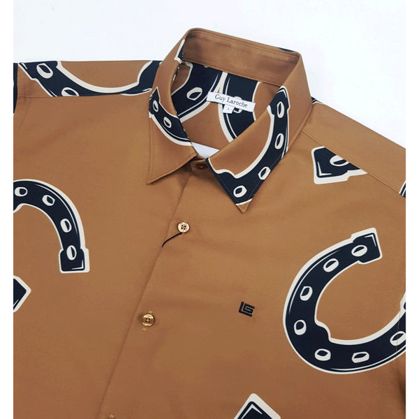 Guy Laroche เสื้อเชิ้ตทำงานแขนยาวทรง SLIM FIT สีน้ำตาล BAB7202W3BR 