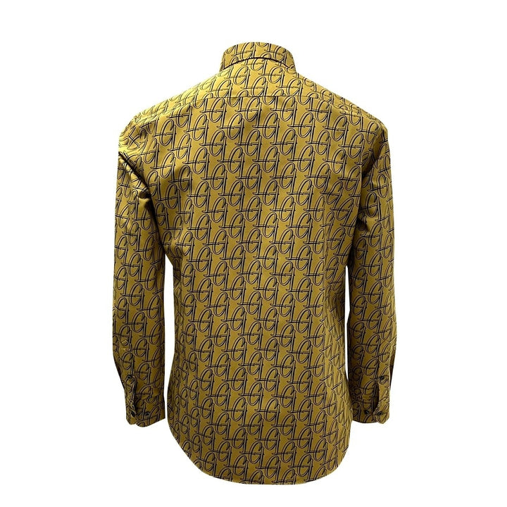 Guy Laroche เสื้อเชิ้ตทำงานแขนยาวทรง SLIM FIT ผ้าพิมพ์ลาย 100% Cotton 