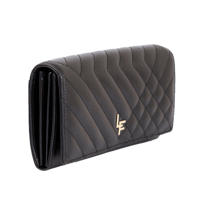 Louis Fontaine กระเป๋าสตางค์แบบยาว 2 พับ รุ่น DELLA - สีดำ 