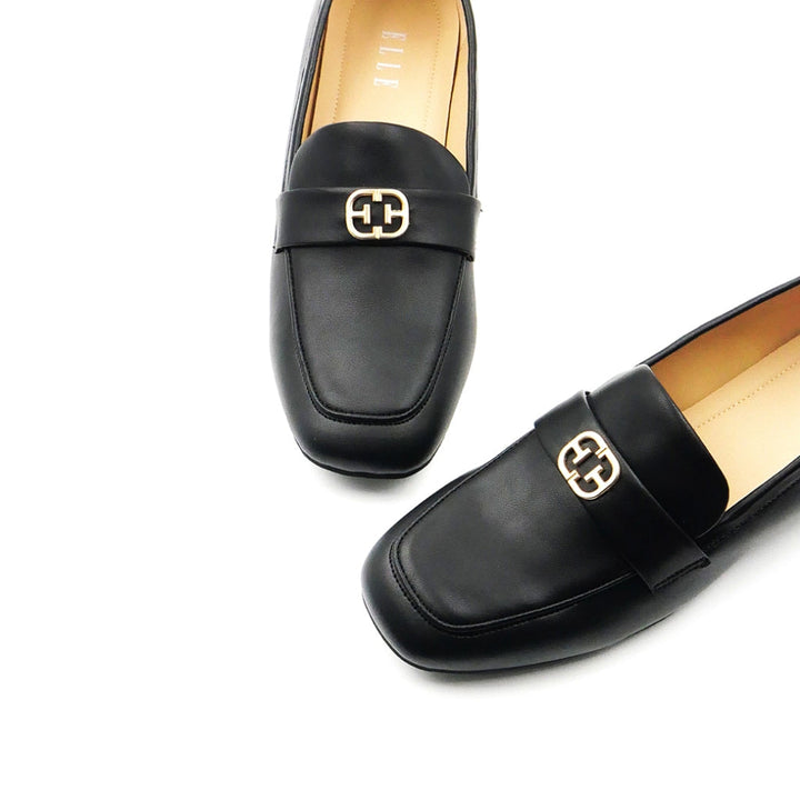 ELLE SHOES รองเท้าหุ้มส้น MOCCASIN LOAFER แต่งโลโก้สีทอง มีให้เลือก 3 สี รุ่น- ELMM001 ICCSHOPPING