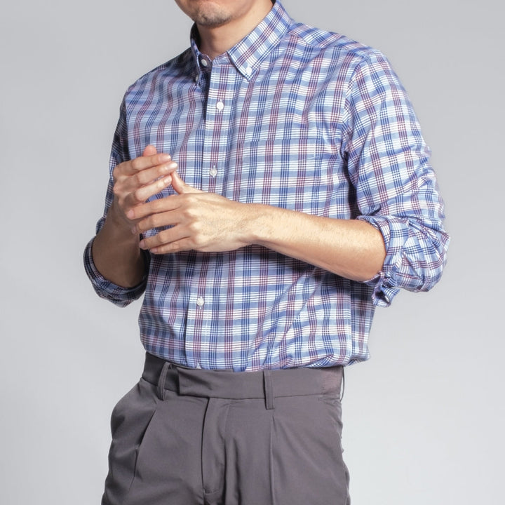 era-won Premium Quality เสื้อเชิ้ต คอปก Dress shirt  แขนยาว สี Uncensored Blue ICCSHOPPING