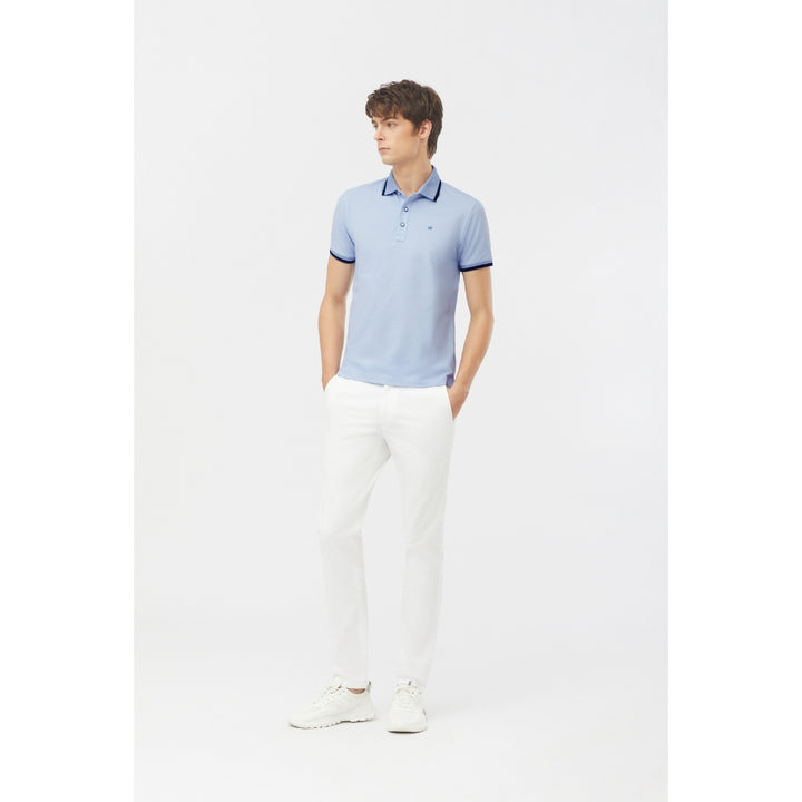 Guy Laroche เสื้อโปโลแขนสั้น สีพื้น ทรง EXTRA FIT รุ่น BKL6300A5BU - สีฟ้า 