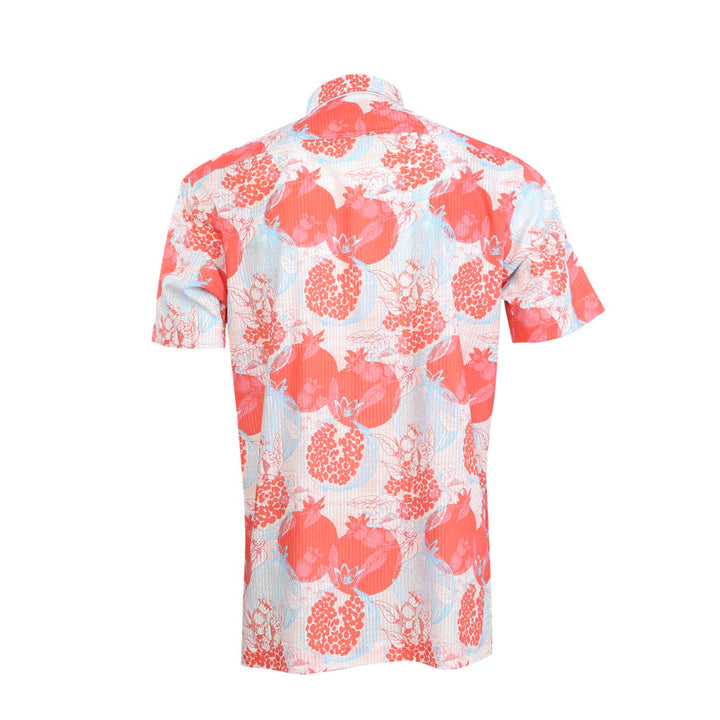 ARROW TROPICAL COTTON SHIRT เสื้อเชิ้ตผู้ชายแขนสั้น ลายพิมพ์ ทรง COMFORT สีแดง รหัส MACC581 RE