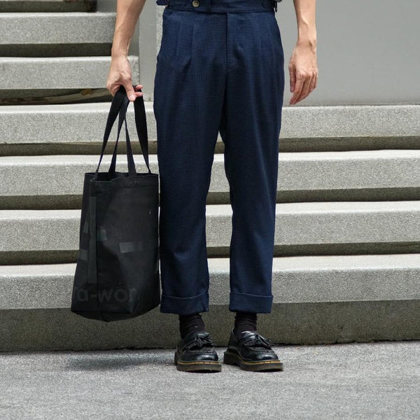 era-won กระเป๋าผ้า Medium Korea Bag มีซิป สี Black on black (ดำสกรีนดำ) ICCSHOPPING