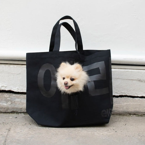 era-won กระเป๋าผ้า Jumbo tote dog (limited edition) KOREA BAG สี Black Dog Black era-won