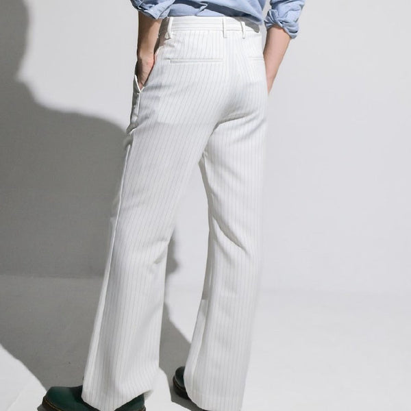 era-won กางเกงขาม้า รุ่น SEMI-FLARE STRIPE TROUSERS สี Zebra striped-D ICCSHOPPING