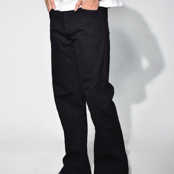 era-won กางเกงยีนส์ขาม้า รุ่น SEMI-FLARE DENIM 5 POCKET สี  Black
