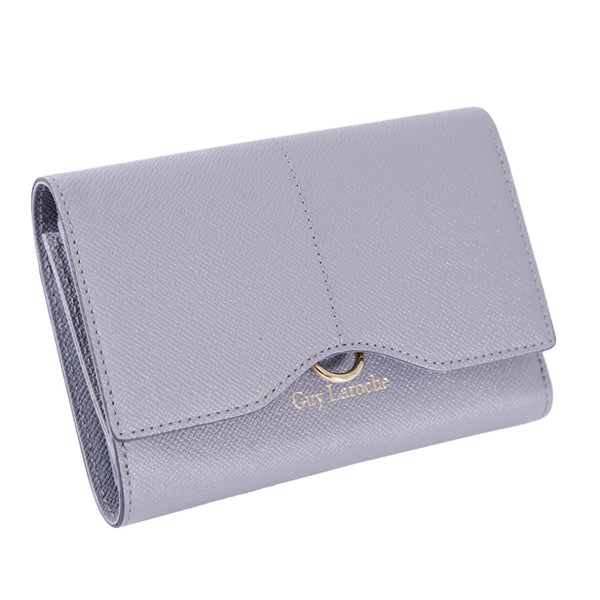Guy Laroche กระเป๋าสตางค์ผู้หญิง 3 พับสั้น สีเทา รุ่น AGP09112S6GYS