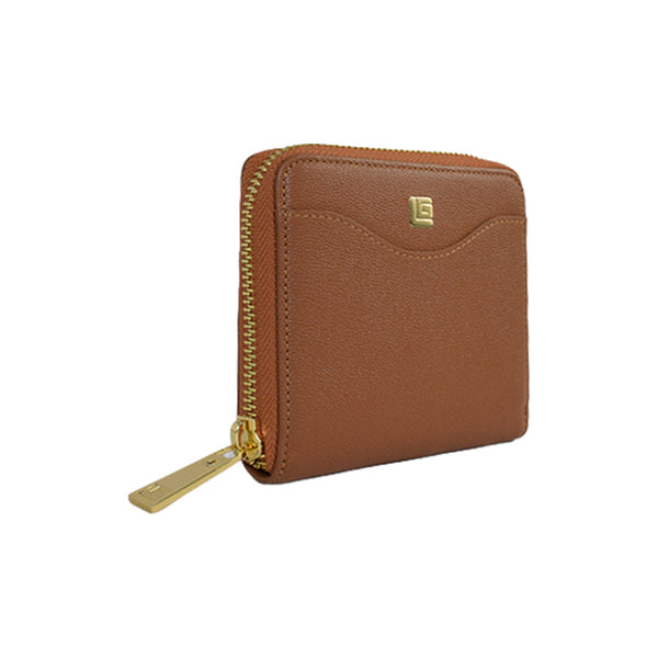 Guy Laroche กระเป๋าสตางค์ผู้หญิง ซิปรอบ หนังอัดลายเม็ดทราย สีน้ำตาล รุ่น AGP0963ZS6BRS ICCSHOPPING