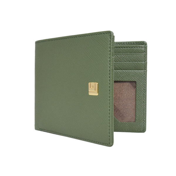 Guy Laroche กระเป๋าสตางค์หนัง พับสั้น 6 CARD สีเขียว รุ่น AGP08646W6GRS
