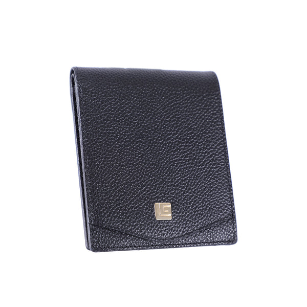 Guy Laroche กระเป๋าสตางค์หนังอัดลายลิ้นจี่ พับสั้น 8 CARD สีดำ รุ่น AGP10018W6BLS