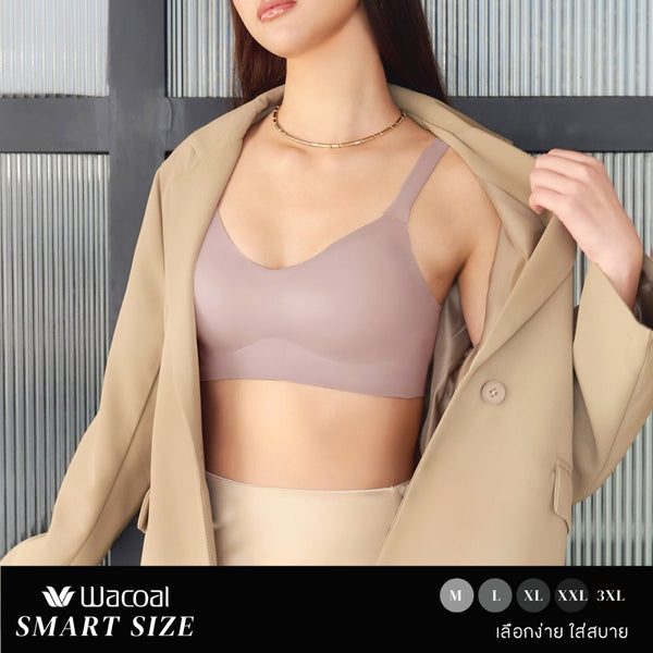 Wacoal Smart Size บราไร้โครง เสริมฟองน้ำ 15 มิล รุ่น WB5Y01 (1ชิ้น)