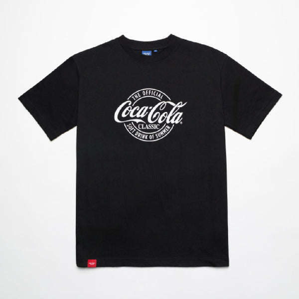 era-won | Coca Cola T-Shirt Oversized เสื้อยืดโอเวอร์ไซซ์ เอราวอน แขนสั้นสีดำ สกรีนลายโค้กสีขาว สำหรับคุณผู้ชายและคุณผู้