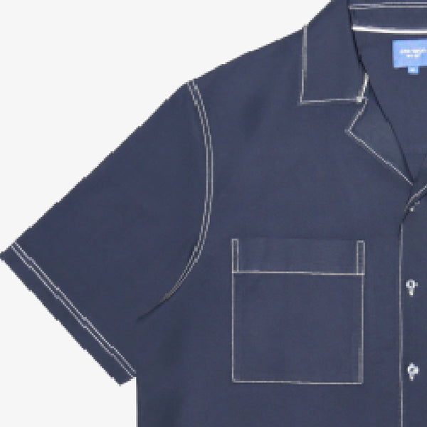era-won Boxy Double Pocket Shirt เสื้อทรงกว้างตรง 2กระเป๋า สำหรับคุณผู้ชาย สีกรม ICCSHOPPING