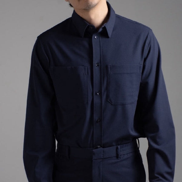 era-won เสื้อเชิ้ตแขนยาว รุ่น QUIET LUXURY MONOTONE SHIRT สี Navy-Draft ICCSHOPPING