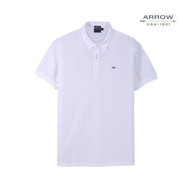 ARROW POLO เสื้อโปโลผู้ชาย แขนสั้น | ผ้า PIMA COTTON ทรง Smart สี ขาว  รหัส MPCM884-WH