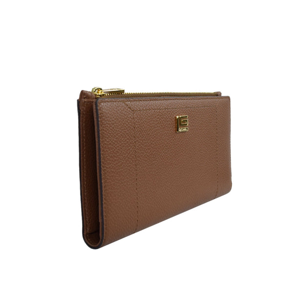 Guy Laroche 2 พับยาว + ใส่เหรียญ หนัง soft อัดลายลิ้นจี่ สีน้ำตาลเข้ม รุ่น AGP09232S6BRL ICCSHOPPING
