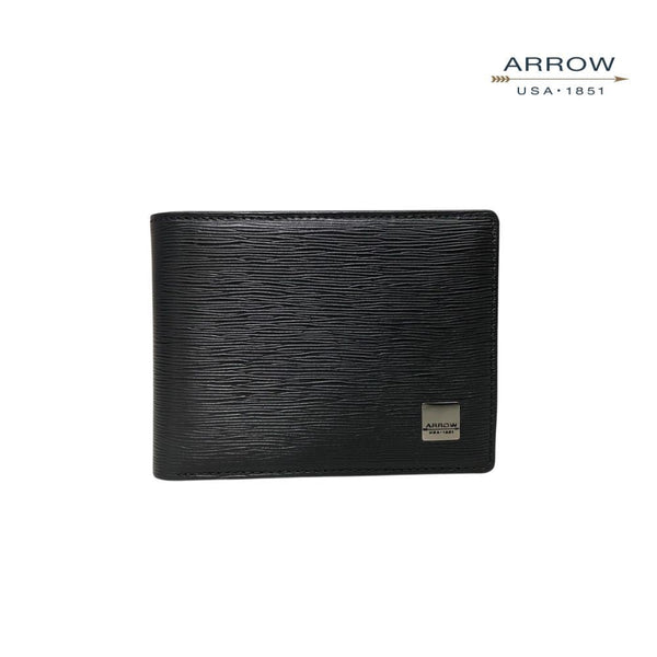 ARROW กระเป๋าสตางค์ผู้ชาย ฟังค์ชั่น 6 การ์ด (หนังวัวแท้)  สี ดำ   รุ่น MYCW158