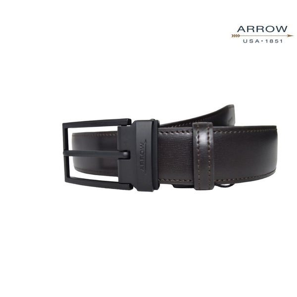 ARROW  เข็มขัดผู้ชาย หัวหมุด Pin Belt (หนังวัวแท้อิตาลี) สี น้ำตาล รุ่น MYCB137 ICCSHOPPING