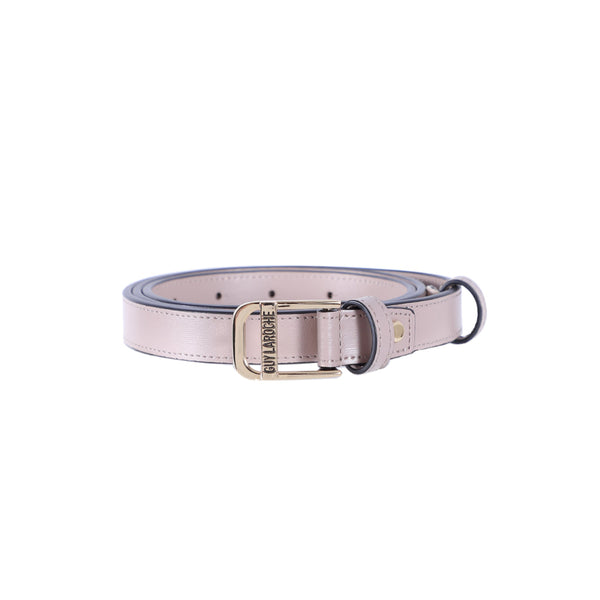 Guy Laroche เข็มขัดหนังผู้หญิง หัวหมุด สีเบจ รุ่น AGB0011TW5BE38 ICCSHOPPING