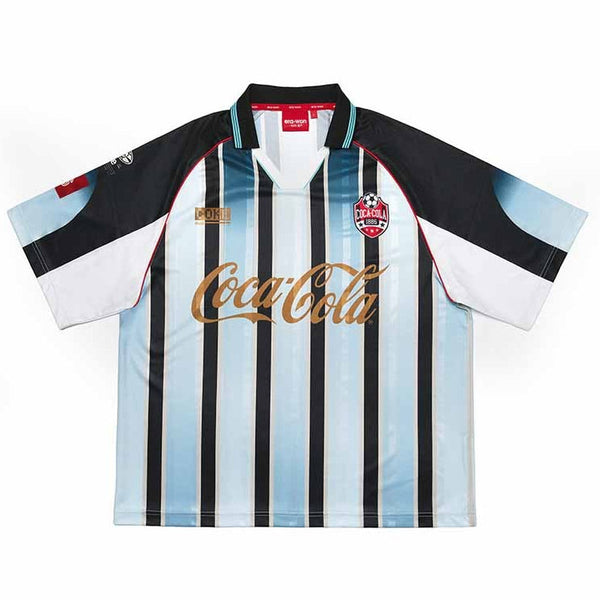 era-won | Coca Cola Jersey Oversized แขนสั้น สำหรับคุณผู้ชาย ลาย Coca Cola สีฟ้า