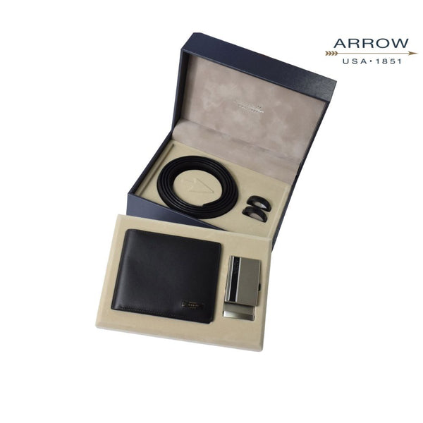 ARROW  Gift Set Auto Belt & Auto Belt กิ๊ฟเซ็ตกระเป๋าและเข็มขัด สี ดำ รหัส MYCG206 ICCSHOPPING