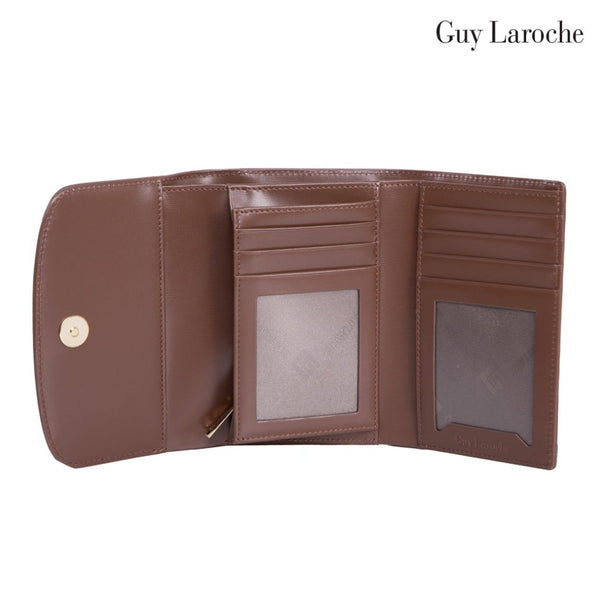 Guy Laroche กระเป๋าสตางค์ผู้หญิง 3 พับกลาง สีน้ำตาล รุ่น AGP10533W6BRM ICCSHOPPING