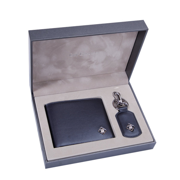 Guy Laroche Gift Set กระเป๋าสตางค์ + พวงกุญแจ - สีดำ รุ่น MGG0301KS6BLX
