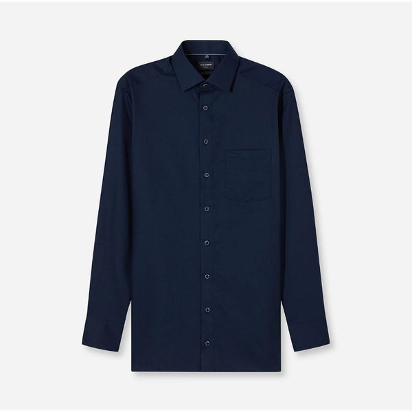 OLYMP LUXOR SHIRT เสื้อเชิ้ตผู้ชายแขนยาว ทรงตรง  Modern Fit สีกรมท่า SPRI26
