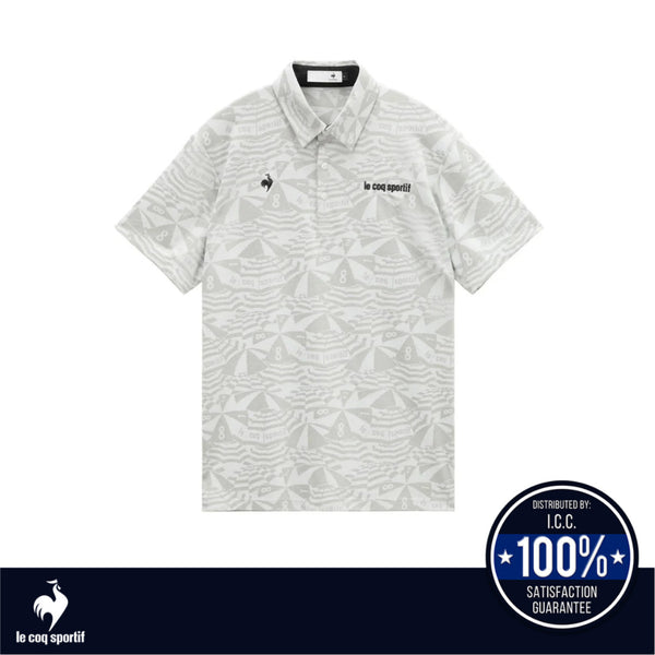 LE COQ SPORTIF GOLF เสื้อกอล์ฟแขนสั้นลาย Jacquard Marine Parasol